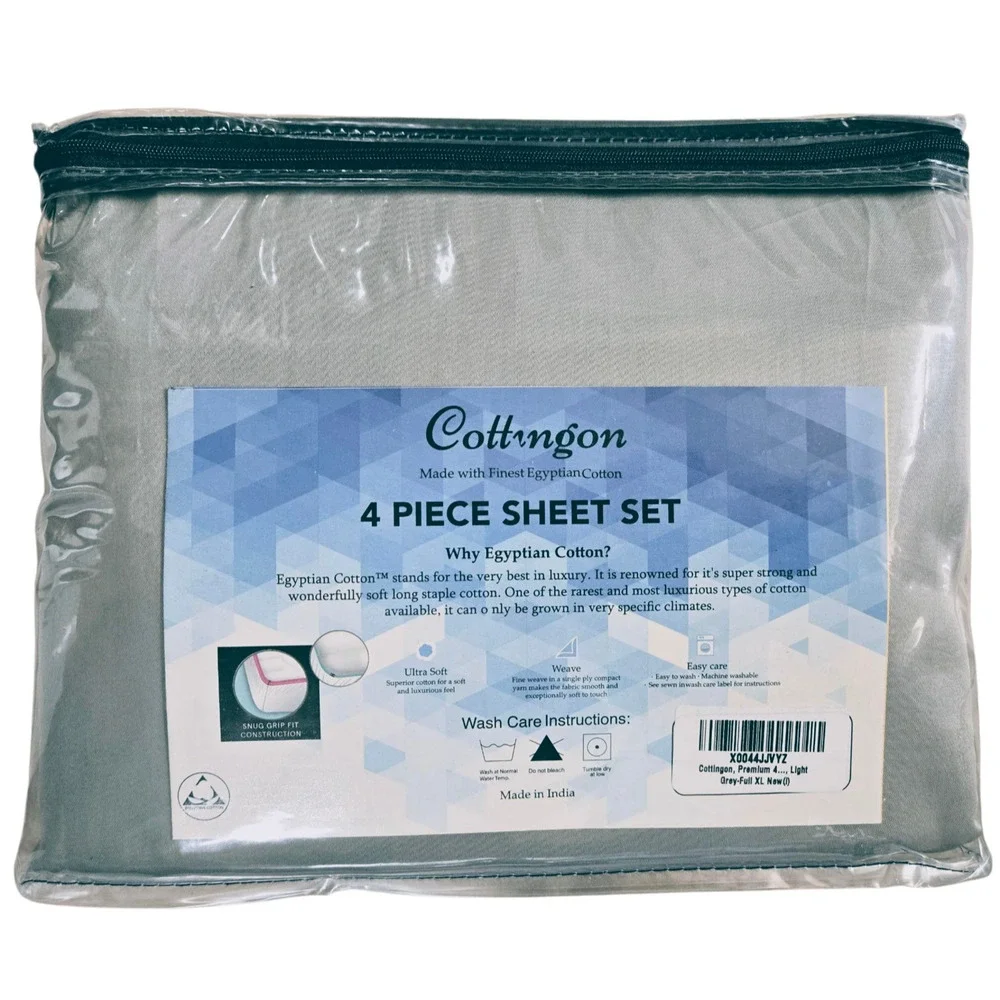 Cottinton‎ Lane 4 Piece Full XL Size Sheet Set, Premium 100% Egyptian Cotton 400